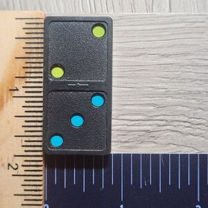 2:3 Vintage Whitman Replacement Domino Large Black Plastic Color Dots Dominoes